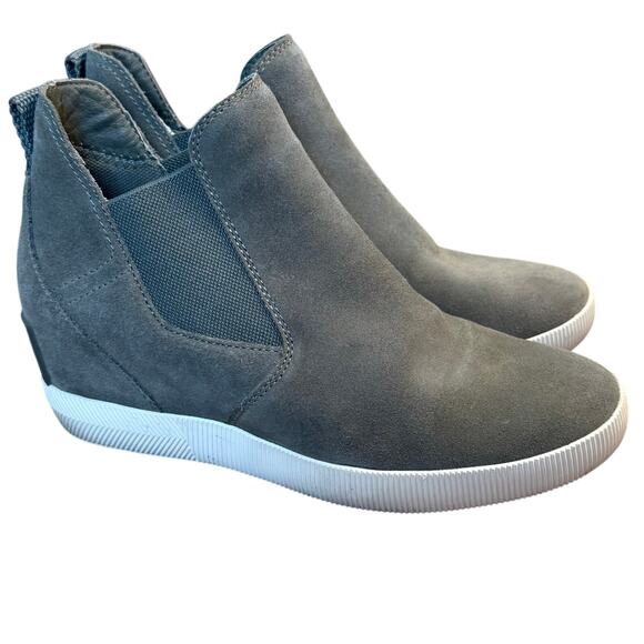 Sorel Shoes - Sorel Out N About Wedge Booties Suede Leather Pull-On Boots Green Women’s 8.5